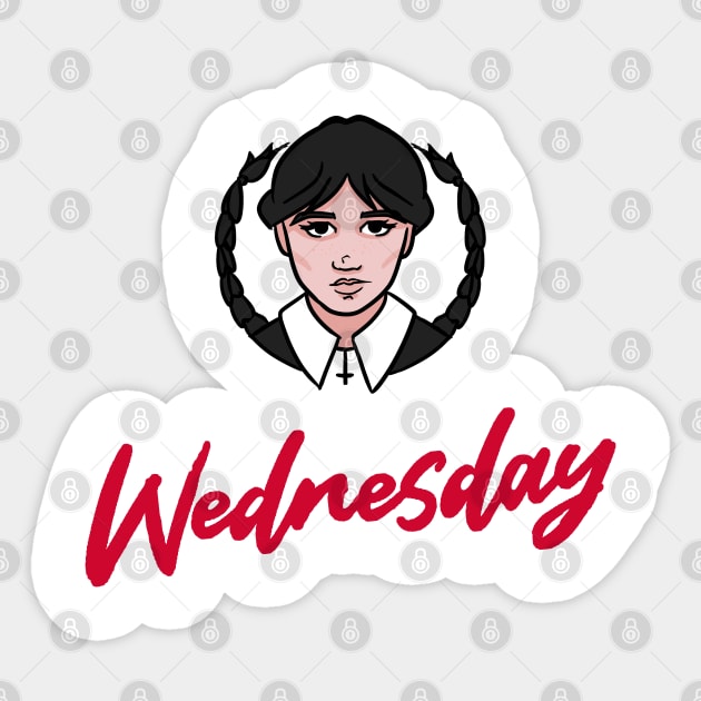 wednesday's dinner Sticker by skullbox